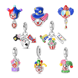 Nuevo Dije Original de Plata de Ley S925, Abalorio de Halloween con Forma de Globo de Bufón y Póker, para Pulseras DIY, Joyería para Mujer, Venta al por Mayor - Product Image 1