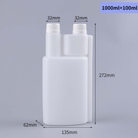 Offre Spéciale – Bouteille à double col de 1000 ml en PEHD souple, flacon doseur en plastique à double col de 500 ml pour liquides chimiques