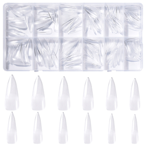 KADS 240 Uñas Postizas Stiletto de Cobertura Completa Transparentes de ABS para Extensión de Uñas Acrílicas y Gel, Manicura Profesional - Product Image 1