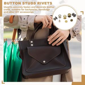 PATIKIL Mm Juego de remaches de cuero con cabeza esférica, tornillo de rosca trasera, botón de cabeza redonda, tornillo Chicago, remache de cabeza de bola para manualidades de cuero DIY - Product Image 6