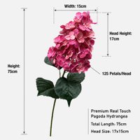 Grandes fleurs artificielles d'hortensia de style pagode, effet toucher réel, pour la décoration d'événements et les arrangements floraux de mariage