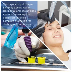 Salviette Monouso Colorate per Tatuaggi, Impermeabili, per Saloni di Bellezza e Unghie, Bavaglini Dentali Neri in Tessuto Non Tessuto - Product Image 2