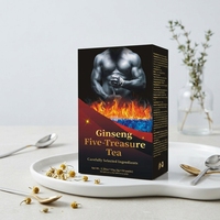 Thé aux fleurs biologique mélangé pour l'amélioration sexuelle, formule de thé aux cinq trésors de ginseng, marque privée personnalisée OEM, vente en gros