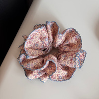 Élastiques à cheveux haut de gamme à bords ondulés, magnifiques accessoires de coiffure, petits chouchous à imprimé floral, bandeaux coréens tendance et élégants