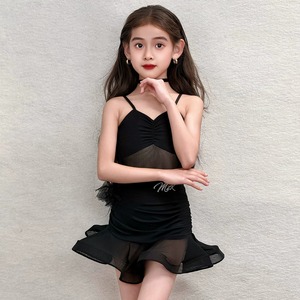Nuevo Estilo 2026 Traje <span class=keywords><strong>de</strong></span> Baile Latino para Niñas, Conjunto <span class=keywords><strong>de</strong></span> Entrenamiento <span class=keywords><strong>de</strong></span> Verano con Tirantes, Poliéster <span class=keywords><strong>de</strong></span> Alta Calidad para Actuaciones, Modelo 03 Frontal - Product Image 4