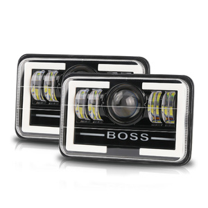 Phares à lampe carrée de 5 pouces phare de voiture oeil d'ange modèle <span class=keywords><strong>Boss</strong></span> pour moto Harley Honda Yamaha Compatible avec Wrangler - Product Image 2