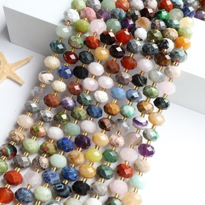 ลูกปัดคริสตัลหยกอาเกตขนาด 6x8 มม. หินธรรมชาติ ควอตซ์ ลูกปัดอัญมณี สำหรับทำเครื่องประดับ - Product Image 1