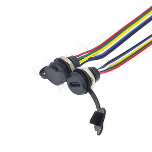 Custom impermeabile <span class=keywords><strong>2</strong></span>/4/6 Pin pannello filettato montaggio USB tipo C femmina a tipo C maschio cavo di ricarica Jack - Product Image 2