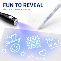 Stylo lumineux magique violet 2 en 1, lumière noire UV, stylo à encre invisible, jouets éducatifs pour l'apprentissage