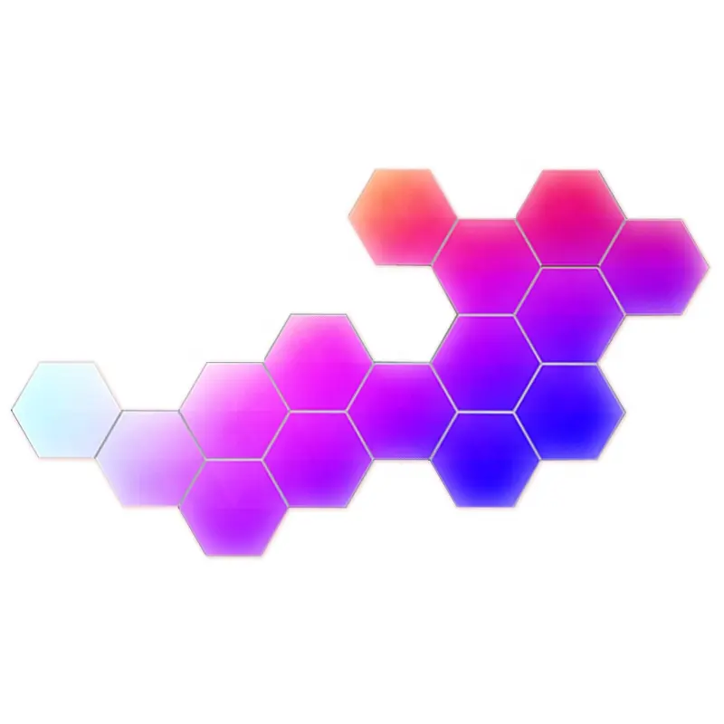 Smart Lighting Decoration DIY Hexagon RGB LED wall lamps with APP remote control voice control for game room and bedroom