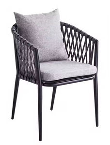 Sillas de Comedor de Cuerda de Aluminio Apilables para Exterior al por Mayor para Patio, Fiesta, Bistró Francés, Cafetería, Hotel, Jardín y Restaurante - Product Image 3