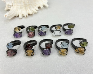 Bán Buôn Số Lượng Lớn Cổ Điển Nguyên Liệu Tự Nhiên Thạch Anh Tím Citrine <span class=keywords><strong>Ruby</strong></span> Peridot Hai Đá Nhẫn Bạc Mạ Đồ Trang Sức Cho Đảng Mặc Hàng Ngày - Product Image 6