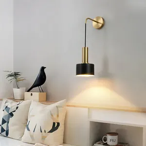 נורדי מודרני קיר מנורת E27 זהב שחור מקורה תאורת בית תפאורה מטבח חדר שינה המיטה לקשט LED מנורות קיר אור
