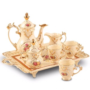 Promotion of British Luxury Embossed Yellow Afternoon Tea Ceramic Tea <b>Set</b> - Product Image 2