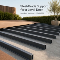 Poutre de terrasse en acier galvanisé robuste 2200x44x34mm, quille en acier cintrée de 2mm pour sous-struktur de terrasse composite