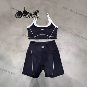 Ensemble de sport pour femmes Aiio respirant et confortable, couleur contrastée, ensemble de yoga, vêtements de sport pour la course à pied, soutien-gorge de sport, débardeur, taille haute - Product Image 4