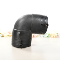 FENGFNEG HDPE Electrofusion 90 Degree Elbow Fitting SDR11 75mm Tahan Tekanan Tinggi, Tahan Korosi/UV/Kimia