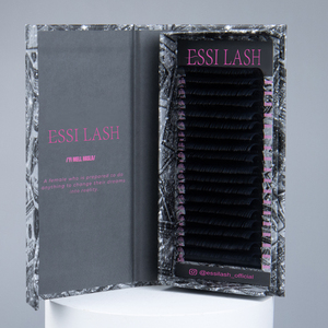 ESSI LASH C CC D Curl Mega Volume Extension de Cils Plateaux Private Label 8-25mm Dark Matte Black Pbt Lash Extensions - Product Image 3