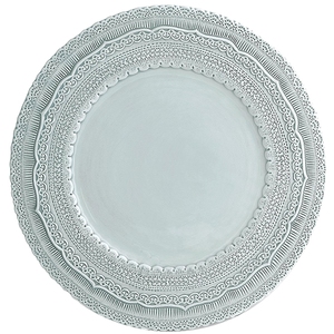 Assiettes de présentation rondes en dentelle blanches élégantes de style vintage, vaisselle en verre pour mariage et fête, en stock - Product Image 3