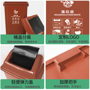 Rectangular Indoor Waste <b>Bin</b> 12L Above Sturdy Plastic Lidded For Hotel Kitchen Use - Product Image 4
