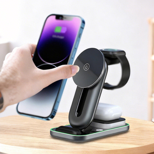 ที่ชาร์จไร้สายแบบเร็ว 4 in 1 15W พร้อมไฟกลางคืน ขายดี ชาร์จได้สำหรับโทรศัพท์มือถือ นาฬิกา และหูฟัง - Product Image 1
