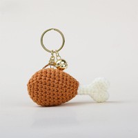 Nouveau porte-clés en crochet Hamburger et Frites - Pendentif de sac amusant en crochet pour couple, idéal comme cadeau