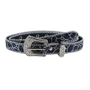 Luxury Crystal PU Leather Customize Cowboy Belt For Women Belts With Diamonds