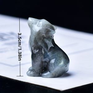 Handmade Natural Crystal Wolf Carving Totem <b>Animal</b> <b>Figurine</b> for Home Decor & Spiritual Healing Wholesale Other Crystal Crafts - Product Image 1