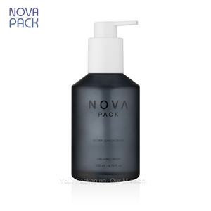 ขวดแก้วสีเทาดำขุ่นขนาด 120 มล. 200 มล. สำหรับบรรจุเจลอาบน้ำ น้ำมัน หรือโลชั่น พร้อมหัวปั๊มสีขาวแบบยาว - Product Image 5