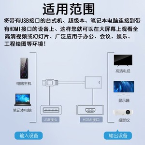 Cable adaptador USB a HDMI 3.0 Full HD 1080p, convertidor de ordenador a TV - Product Image 5