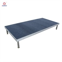 Système de scène modulaire Shinestage, plateforme en contreplaqué noir, portable, mobile, rectangulaire, charge lourde 1000 kg, terrasse pour événements en plein air
