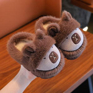 شبشب قطيفة للأطفال! حذاء منزلي حديث للأطفال بنعل سميك ومضاد للإنزلاق ودافئ للأولاد والبنات - Product Image 3