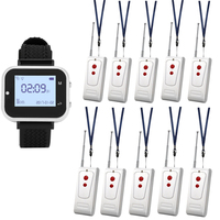 Sistema de Llamada Inalámbrico Impermeable Catel para Restaurantes con Receptor de Pulsera 433.92MHz y Botones de Llamada Táctiles para Servicio