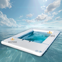 Plateforme flottante gonflable pour yacht, piscine gonflable pour la mer avec filet