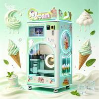 Mesin Penjual Es Krim Soft Serve Otomatis Pintar Bersertifikasi CE ETL Baru, Multi-Pembayaran, Tanpa Awak