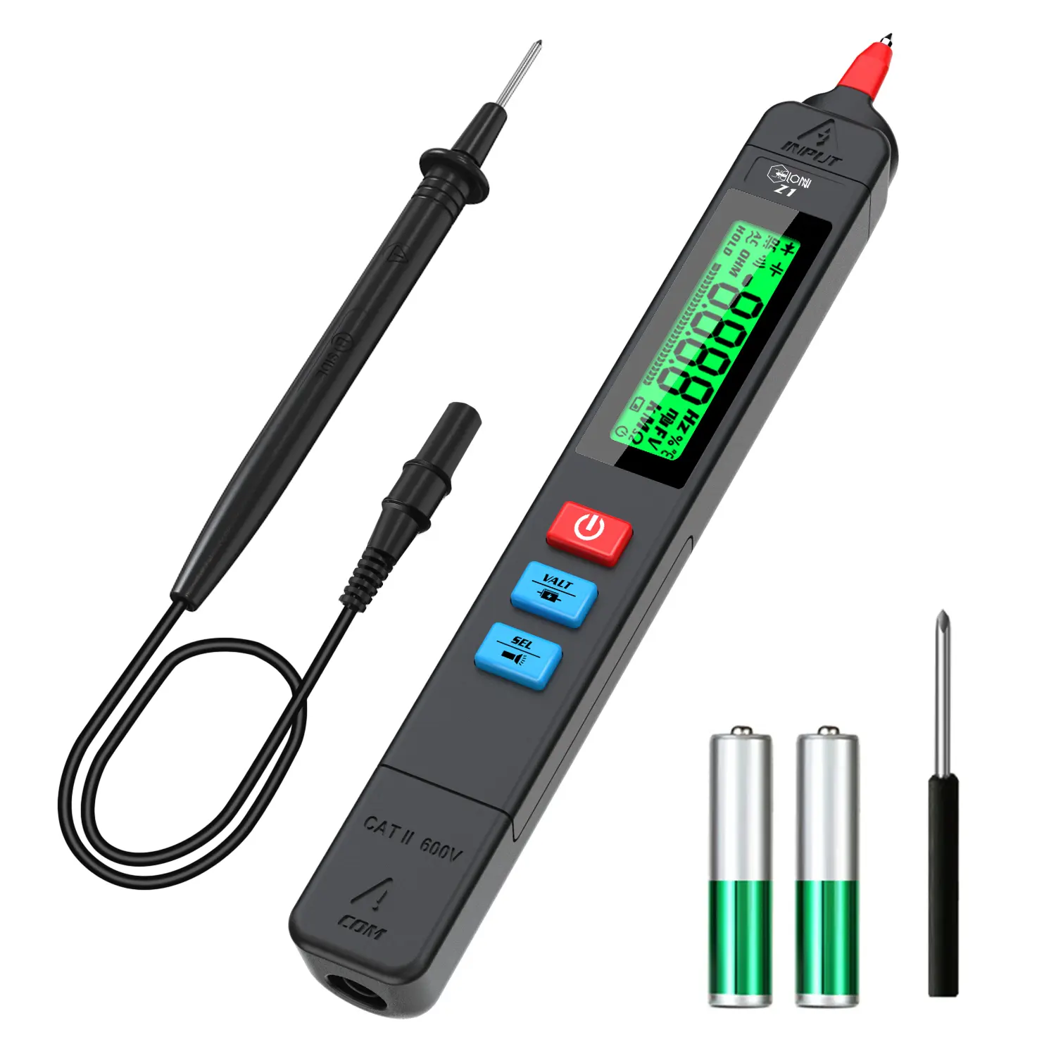 Spanningsdetector Mini Multimeter Lcd Digitale Tester Capaciteit Detector Dc/Ac Spanning Pen Meter
