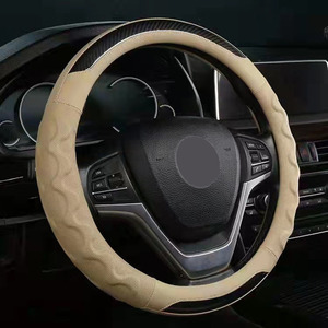 Funda de <span class=keywords><strong>Volante</strong></span> de <span class=keywords><strong>Coche</strong></span> de Cuero y Fibra de Carbono de Alta Calidad, Popular, 3D, PVC, Universal, Accesorio Interior, Estilo Deportivo - Product Image 6