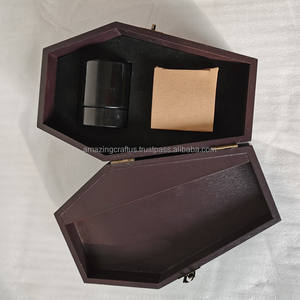 Boîte à cigares en bois en forme de cercueil, à thème Halloween, résistante à l'humidité, écologique, marron, avec doublure pour collection de cigares, idéale comme cadeau - Product Image 5