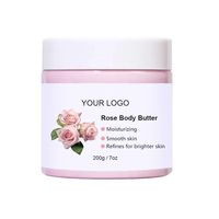 Beurre corporel de haute qualité OEM ODM, non gras, à la rose, à la noix de coco, à la mangue, au beurre de karité, lotion aux ingrédients à base de plantes, beurre corporel