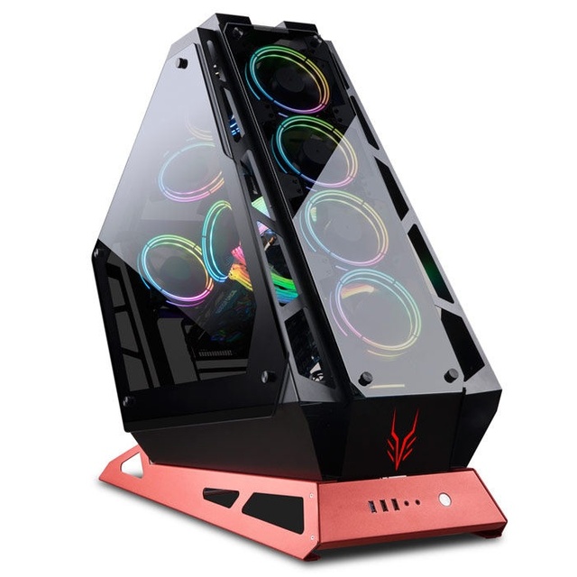 Jinhetian Yinhu 19 Special-shaped Gaming ATX Steel Computer Case Glass Full Side Transparent 360