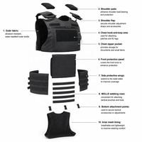 Chaleco Protector VANDA de Tela Cordura 500D con Inserto de Aramida UD de 25 Capas, Resistente al Agua y al Fuego, Equipo de Seguridad