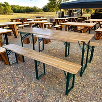 Camping Événements Festivals Parcs Fermes Cours en bois massif Ours Pliable Table Banc Ensemble