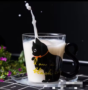 แก้วน้ำลายการ์ตูนน่ารัก 300 มล. แบบชั้นเดียว สำหรับกาแฟ นม อาหารเช้า พร้อมหูจับ ขายส่ง - Product Image 5