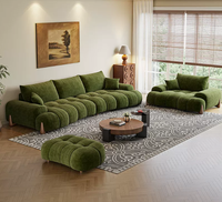 Canapé modulaire en chenille Green Cloud, canapé capitonné avec accoudoirs réglables, vente en gros directe d'usine