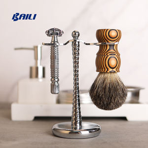 Homme Beard Park <span class=keywords><strong>Avenue</strong></span> Vintage Salon de coiffure manche en bois blaireau mixte blaireau blaireau blaireau - Product Image 5