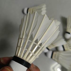 Volants de badminton en plumes de canard, 12 pièces en tube, blancs, durables, vol stable, pour compétition, à tige droite - Product Image 2