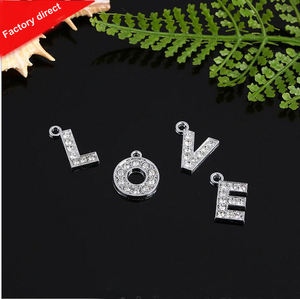 Colgantes de plata con letras de A Z, abalorios deslizantes hechos A mano de cristal, muchos diseños - Product Image 4