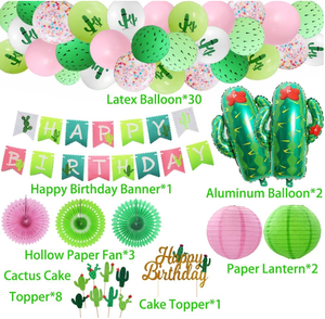 <span class=keywords><strong>Kit</strong></span> de Décoration pour Fête d'Anniversaire Fiesta : Bannière Cactus, Éventails en Papier, Lanternes, Décorations de Gâteaux Cupcake, Ballons Hélium, Guirlande et Arche - Product Image 6