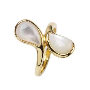 Bague personnalisée en argent 925 avec cristaux et pierres précieuses, électroplaquée, artisanat italien, bijoux vintage tendance - Product Image 1