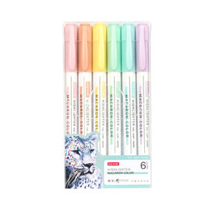 ZEYAR — stylo marqueur à double bout, ciseaux et pointes fines, 6 couleurs macarons, à base d'eau, séchage rapide, 5 pièces - Product Image 5